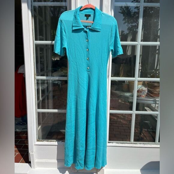 Anthropologie Current Air Collared Ribbed Midi Dress NWT - Picture 9 of 11